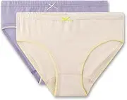 [Sanetta] Girls' Briefs (Twin Pack) Off-White | High-Quality and Sustainable Underwear for Girls Made of Cotton Mix Contents: Set of 2 Underwear for Girls, Beige
