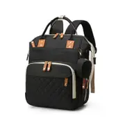 Multi Function Waterproof Mommy Bag Backpack Large Capacity Diaper Black Nappy Bags