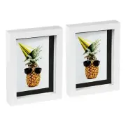 2x White 5" x 7" 3D Box Photo Frames Black 4" x 6" Mount Craft Shadow Picture