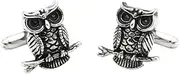 [JYHLSHBA] Cufflinks For Men 1 Pair Of Black Vintage Owl Cufflinks Men'S French Shirt Cufflinks