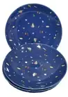 Opal House, Blue Confetti Dessert Plate, Set of 4