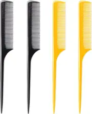(4 Pack) 9.25" Sturdy Rat Tail Comb Fine-Tooth Hair Combs with Thin and Long Han