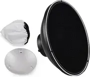 Labymos 30cm/11.8in Standard Reflector Beauty Dish Bowens Mount with White Reflector Honeycomb Grid for Studio Portrait Photography Strobe Flash Light