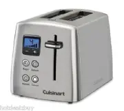2 Slice Bread Toaster LCD Stainless Steel Wide Modern Kitchen Counter Top Bagel