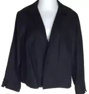TALBOTS Pure Irish Linen Long Sleeve Black Jacket Women’s Plus 20W Lined