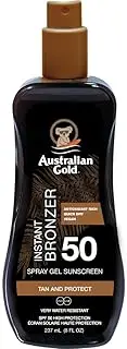 Australian Gold SPF50 Sunscreen Spray Gel with Instant Bronzer 237 ml