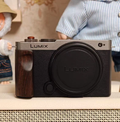 Handmade Wood Camera Hand Grip Handle Anti-slip Adhesive For Panasonic LUMIX S9