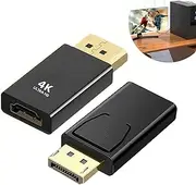 2 Pack Displayport to HDMI Adapter, 4K DP to HDMI Converter Displayport 1.4V Nickel Plated, DP Male to HDMI Female for Desktop, Laptop, Projector, HDTV