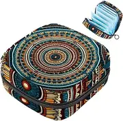 Period Bag,Sanitary Napkin Storage Bag,Ethnic Style Flower Mandala,Tampon Holder for Purse