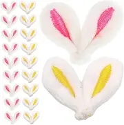 Vaguelly 40pcs Plush Bunny Ears Bunny Fluffy Decor Charm Kit Accessory Cute Rabbit Ear Hairpins Small Hair Rabbit Make Material Hair Clip Making Kit for Has Plush
