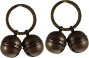 TOYANDONA 2Sets Copper Pet Training Bells Loud Cat Collar Accessories with Key Ring Design Durable DIY Pendant for Pet Training and Decoration Bells Split Rings