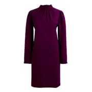 NWT Womens Size 4 J. Crew Dark Purple Ruffleneck Shift Mini Dress NEW