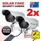 2x Solar Power Dummy Fake Security Camera Outdoor Blinking LED Light Surveillan