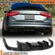 REAL Carbon Rear Bumper Diffuser Lip Spoiler Fit for Audi S4 B8 Sedan 2013-2015 (for: Audi)