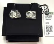 Chanel 23S CC Logo in Light Gold with Crystal Stud Earrings