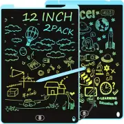 12 Inch LCD Writing Tablet for Kids, 2 Pack Colorful Doodle Board with Stylus, E