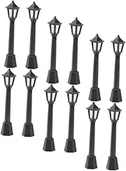 GARVALON 12pcs Miniature Street Lamp Models Decorative Lights for House Decor and Scene Lamp Decor Creative Micro Landscape Lighting