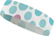 [FHESDCW] Blue Polka Dot Pattern Headbands for Women & Men Sports Headband, Fits All Head Sizes, Ultra Absorbent & Non-Slip Sweatband for Running, Yoga, Gym
