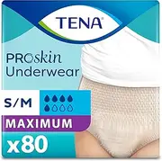 Tena Maximum Absorbency Incontinence Underwear For Women, S/M, 80 Count
