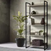 Artiss Bookshelf, 5 Tier Metal Book Shelf Bookcase Corner Display Storage She...