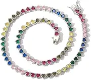 [Generic] Link Chain Necklace Male Choker colar Jewelry Gifts with Shiny Cubic Zirconia