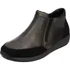 Rieker Grey Leather Warm Ankle Boots N1152-42 Wide Fit Zip Flat Comfy Metallic