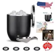 Timeless Matte Black Ice Bucket with Floating Lid & Scoop - Home Bar Essential