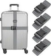 uxcell Luggage Straps with Quick-Release Buckle Adjustable Suitcase Belt Strap for Suitcase Briefcase Backpack Travel, Gray, Pack of 4