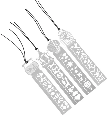4Pcs Multifunctional Metal Rulers Hollow Drawing Stencils for DIY Diary Template