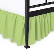 Ruffled Bed Skirt with Split Corners Full Sage 18'' inch Drop 100% Cotton 600TC