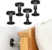Krisler Adjustable Threaded Bed Frame Anti-Shake Tool, Headboard Stoppers, Bedside Anti Shake Tool for Beds Cabinets Sofas, 4PCs, 30-68mm (Black)