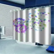 Colorful Dandelion Seeds 3D Shower Curtain Waterproof Fabric Bathroom Decoration
