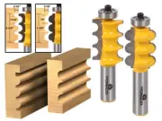 Triple Bead & Flute Furniture Molding Router Bit Set - 1/2" Shank - Yonico 16260
