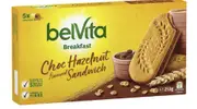 2 x Belvita Choc Hazelnut Sandwich Breakfast Biscuits 5 Pack 253g