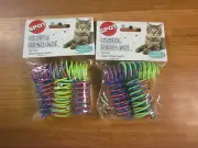 2 Pk Spot Plastic Colorful Springs Cat Toys 20 Total