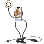 Flexible Gooseneck Live Stream Ring Light with Phone Holder