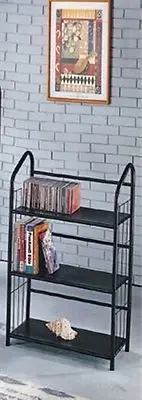 Classic style Metal Constructed 3-TIER BOOK SHELF With Black Painted Finish-ASDI