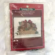 Holiday Time Christmas Traditions Basket O Bears Cross Stitch Kit