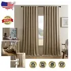 Taupe Thermal Insulated Velvet Curtains 2 Panels - 108'' Room Darkening Drapes