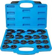 3/8'' and 1/2'' Drive Crowfoot Flare Nut Wrench Set, 19Pcs Metric Tool 8 to 32 mm Sizes, Flare Nut Wrench Set for 3/8in and 1/2in Drive Ratchet