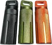 SEWOART 3 PCS Mini Aluminum Alloy Keychain Fob Holder Case for Pill Storage Durable Single Case for Outdoor Use for Rainy Days and Travel Random Color