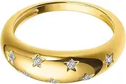[TOGEVAL] Star Zirconia Ring Cz Rings Jewelry Gold Trim Gold Dome Ring Stone Rings for Women Decor Ring Women Ring Zircon Ring Gold Dainty Rings Exquisite Ring Wedding Ring Copper Golden