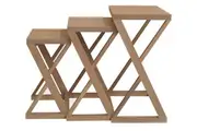 CT Manhattan Solid Mindi Timber Z Style Nest of Table