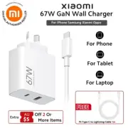 Xiaomi 67W Fast Charging GaN Wall Charger Adapter Dual USB Type PD Plug AU Stock