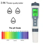 PH TDS Temp 3 in 1 Meter Digital LCD Water Quality Monitor ATC