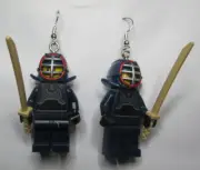 LEGO Minifigure Loop Earrings - Kendo Fighter - (2 Pieces)