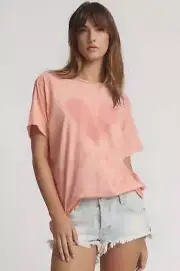 NEW OneTeaspoon ONE TEASPOON Womens Love Sweat Tie Dye Boyfriend Tee - Pale Pink