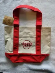 BRAND NEW TRADER JOES CANVAS MINI TOTE BAG - RED