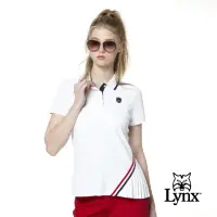 在飛比找momo購物網優惠-【Lynx Golf】korea 女款星星圖案配色領片短袖P