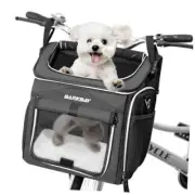 Dog Bike Basket Carrier, Expandable Foldable Soft-Sided Dog Carrier, 2 Black